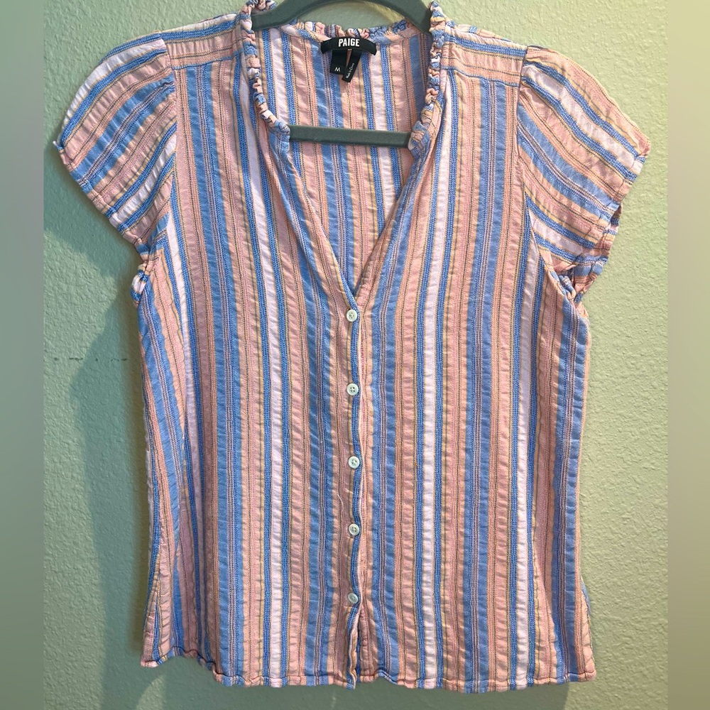 Paige striped button down top women’s size medium